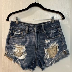 American Eagle ripped high rise shorts